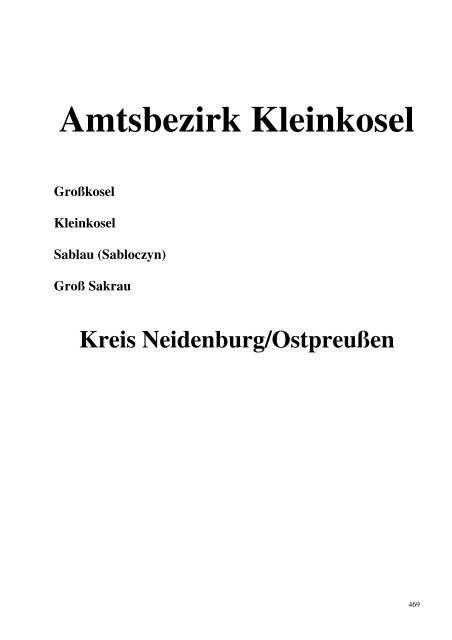 Amtsbezirk Kleinkosel