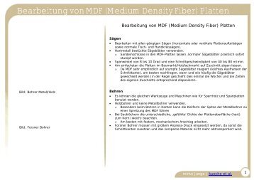 Bearbeitung von MDF (Medium Density Fiber) Platten - Mirko Junge ...