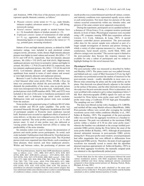 Emotional modulation of the postauricular reflex