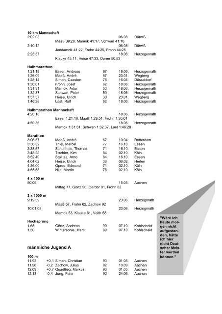 Leichtathletik Info 2011 - DJK Elmar Kohlscheid