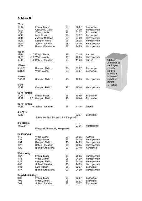 Leichtathletik Info 2011 - DJK Elmar Kohlscheid