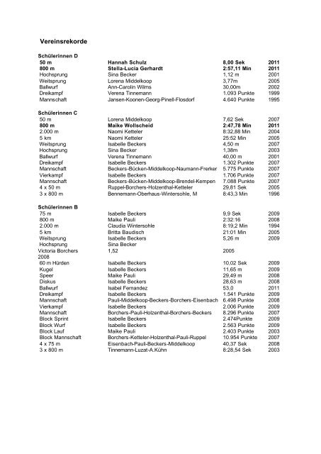 Leichtathletik Info 2011 - DJK Elmar Kohlscheid