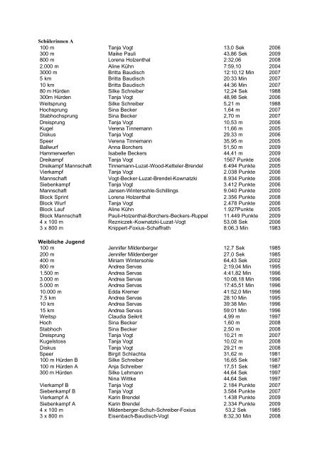 Leichtathletik Info 2011 - DJK Elmar Kohlscheid