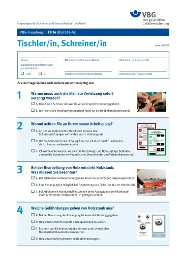 16 | Tischler/in, Schreiner/in - VBG