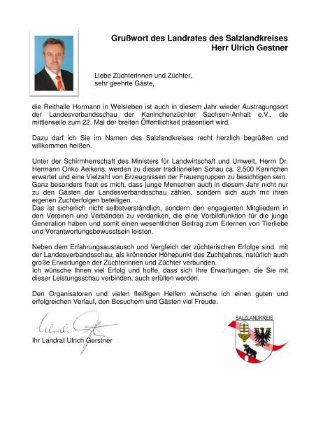 22. Landesverbandsschau - Kaninchenzüchter Wolfgang Dietrich