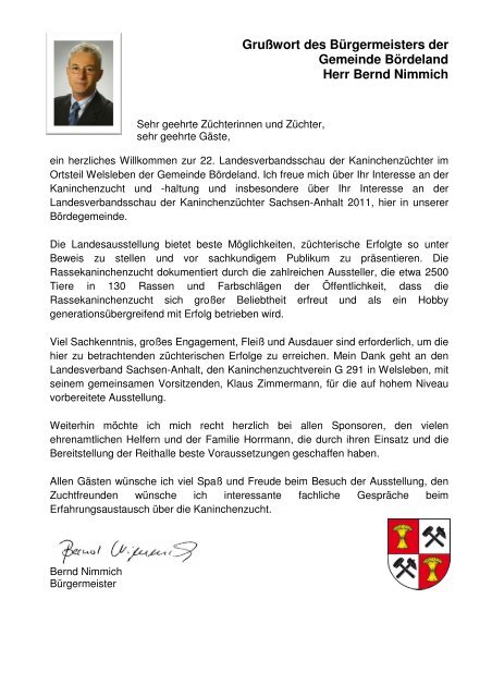 22. Landesverbandsschau - Kaninchenzüchter Wolfgang Dietrich