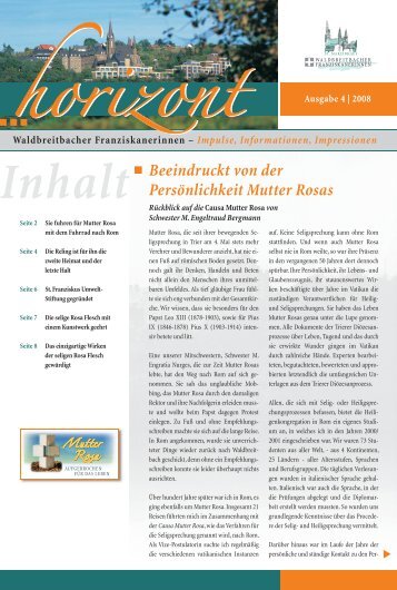 Horizont Ausgabe 4-2008 2.idd - Waldbreitbacher Franziskanerinnen