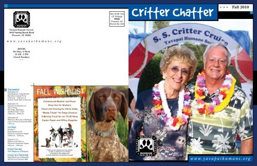 Critter Chatter Fall 2010 - Yavapai Humane Society