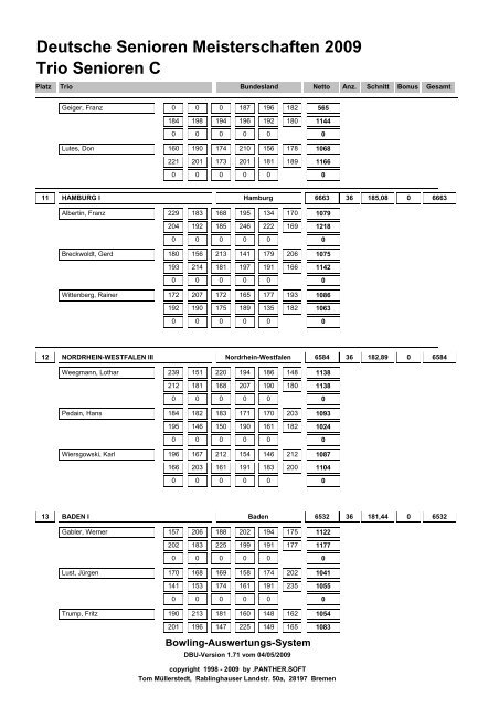 Deutsche Senioren Meisterschaften 2009