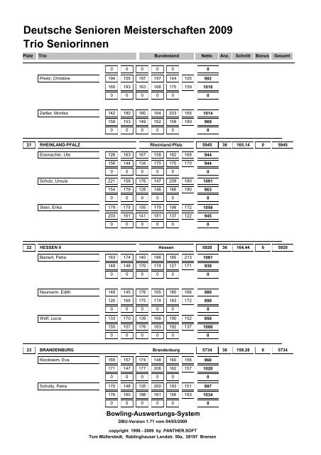 Deutsche Senioren Meisterschaften 2009