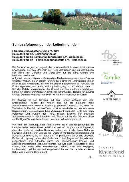 Schlussfolgerungen Der Leiterinnen Der Familienbildungsstatte