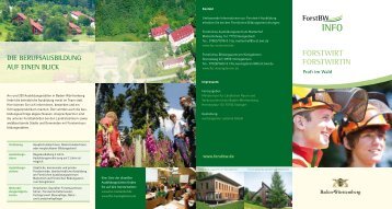 ForstBW Info - die Broschüre "Forstwirt/ Forstwirtin - Profi im