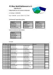 Turnierplan D-E-F-Bambini - FC Blau-Weiß Bellamont