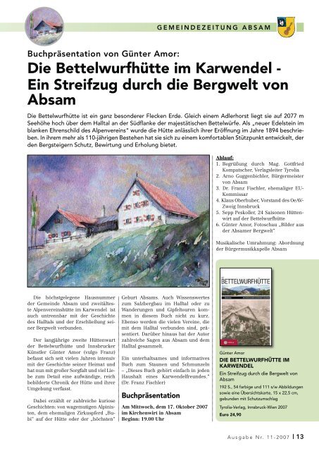 Gemeindezeitung Oktober 2007 - Absam