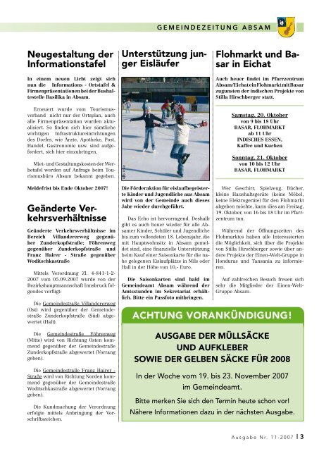 Gemeindezeitung Oktober 2007 - Absam