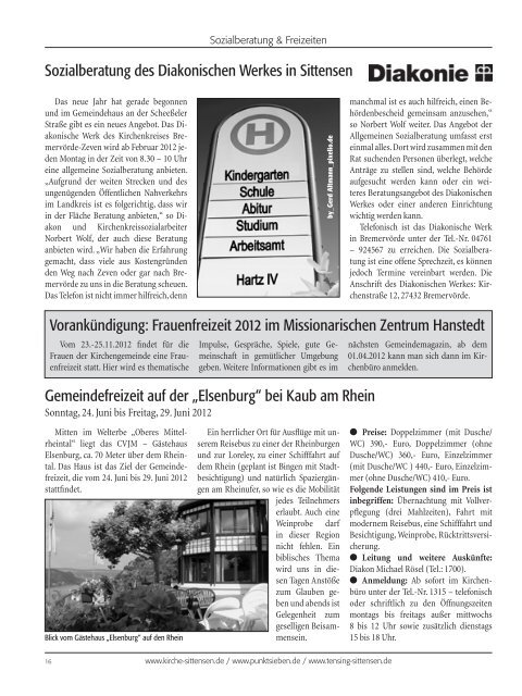 Ausgabe Februar / März 2012 - Ev.-luth. Kirchengemeinde Sittensen