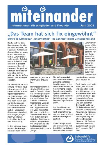 „Das Team hat sich fix eingewöhnt“ - bei der Lebenshilfe Detmold eV