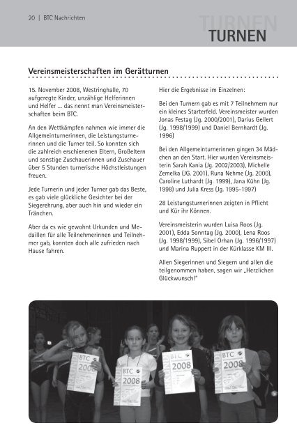 BTC Nachrichten Nr. 94 - Dezember 2008 - Baukauer Turnclub in ...