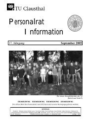 Personalrat Information - Personalrat - TU Clausthal