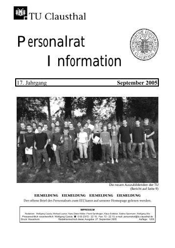 Personalrat Information - Personalrat - TU Clausthal