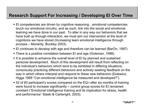 Emotional Intelligence: Overview, Applicability and Value - Q3