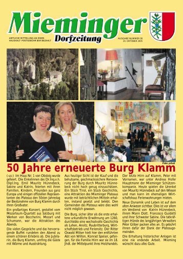 50 Jahre erneuerte Burg Klamm - Gemeinde Mieming
