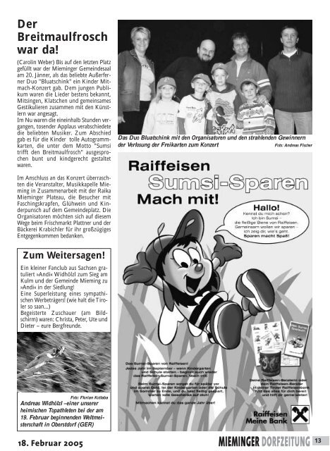 Mieminger Dorfzeitung Feber 2005 - Gemeinde Mieming