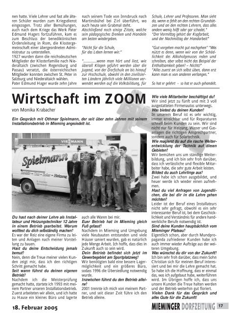 Mieminger Dorfzeitung Feber 2005 - Gemeinde Mieming