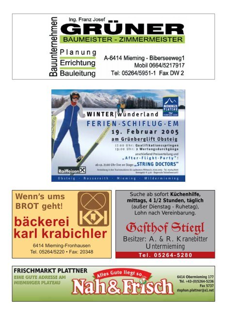 Mieminger Dorfzeitung Feber 2005 - Gemeinde Mieming