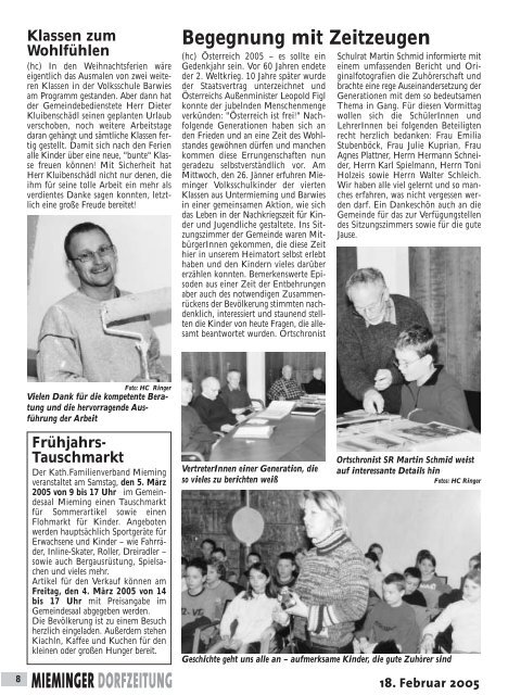 Mieminger Dorfzeitung Feber 2005 - Gemeinde Mieming