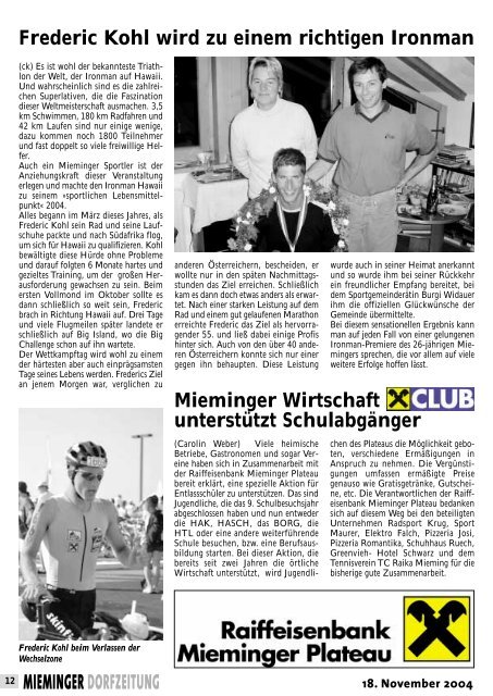 Mieminger Dorfzeitung November 2004 - Gemeinde Mieming
