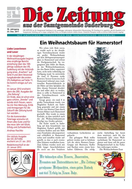 Ein Weihnachtsbaum für Hamerstorf - Suderburg - Online
