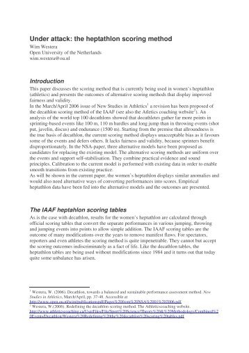 Under attack: the heptathlon scoring method