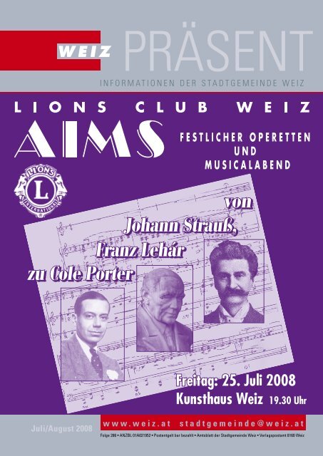 InformatIonen der stadtgemeInde WeIz Juli/August 2008 www.weiz ...