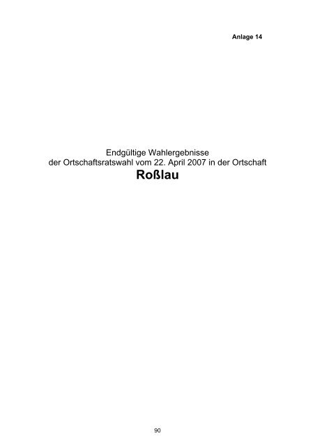 Ergebnisliste - Ortschaftsratswahl - dessau-rosslau - Dessau-Roßlau