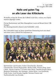 Hallo und guten Tag an alle Leser des Killäckerle - FC Thanheim