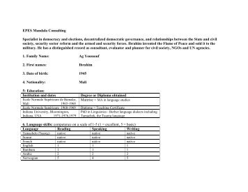 CV from Dr Ibrahim ag Youssouf - EPES Mandala