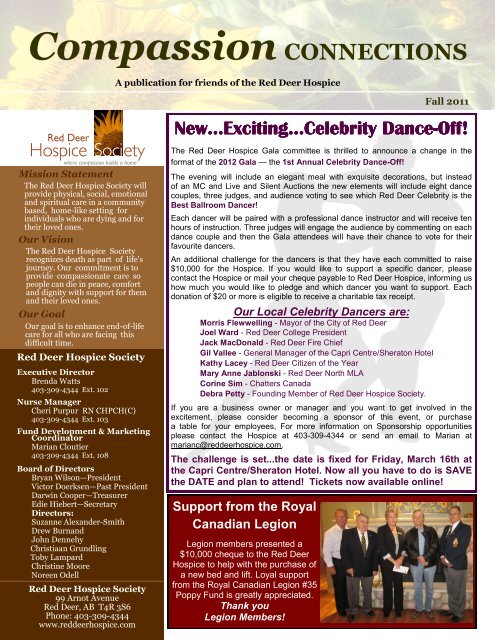 Newsletter Fall 2011.pub - Red Deer Hospice Society