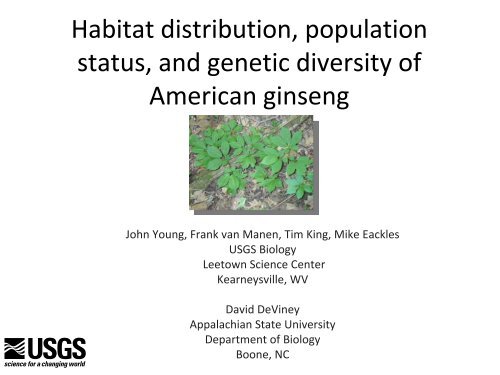 Habitat distribution, population status, and genetic diversity of ...