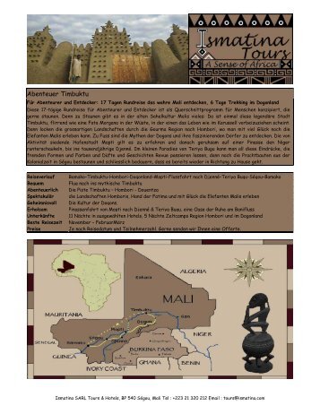 Abenteuer Timbuktu.pdf - Ismatina Ihr Reiseveranstalter fuer Mali ...