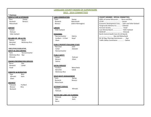 Official Directory 2011 Langlade County