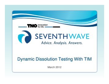 Dynamic Dissolution Testing With TIM - Pharmatek Laboratories, Inc.