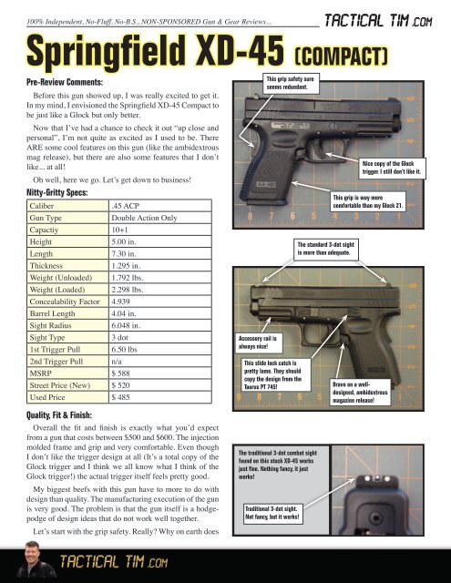 Springfield XD-45 (COMPACT) - Tactical Tim