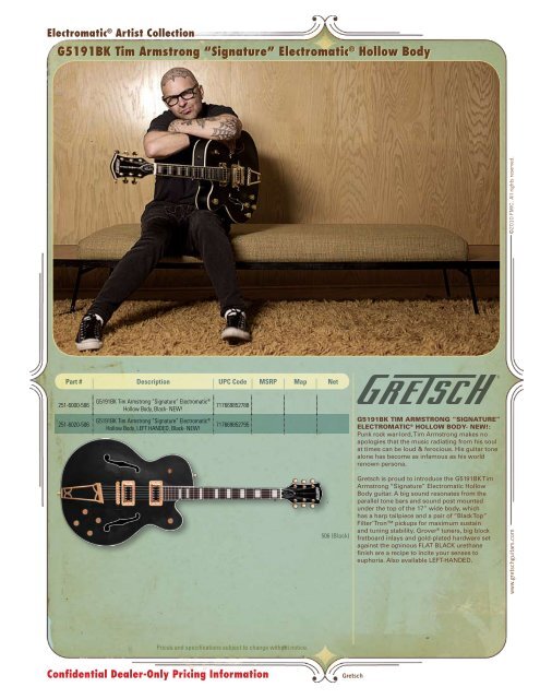 Gretsch G5191BK Tim Armstrong Brochure - American Musical Supply