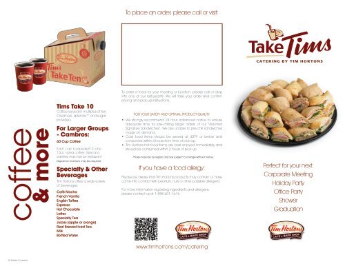 Tim Hortons - Our retail packs are now available for