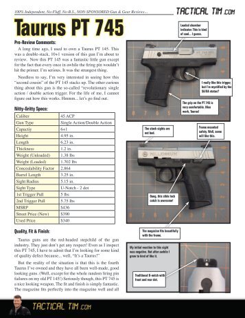 Taurus PT 745 [.45 ACP] - Tactical Tim