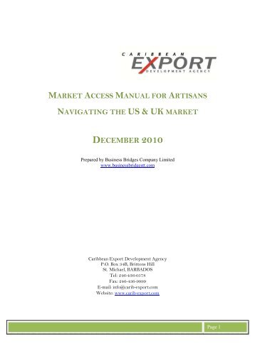 Market Access Manual for Artisans Rev2 - Caribbean Export ...