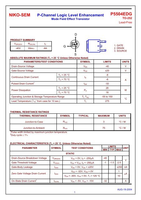 P5504EDG DataSheet - Dalincom