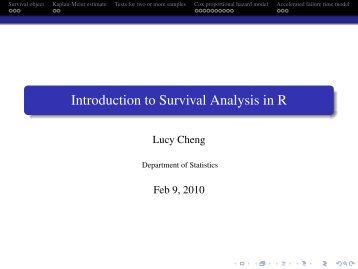 Introduction to Survival Analysis in R - Department of Statistics