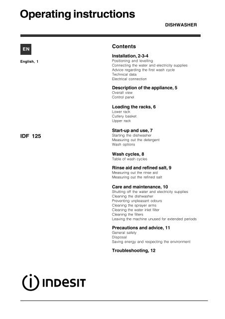 User Manual - Indesit